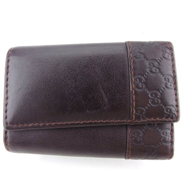 GUCCI key case Gutchishima Leather Auth USED T18326 - Picture 1 of 9